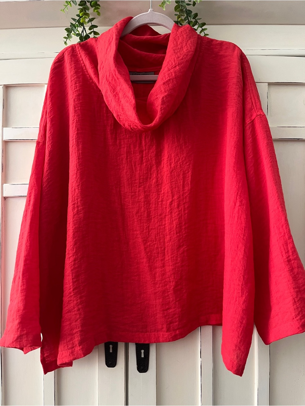 ELEVEN STITCHES Relaxed Coral Cowl Neck Pullover Top size L NWOT
